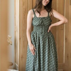 Floral Green Dress Neuflora